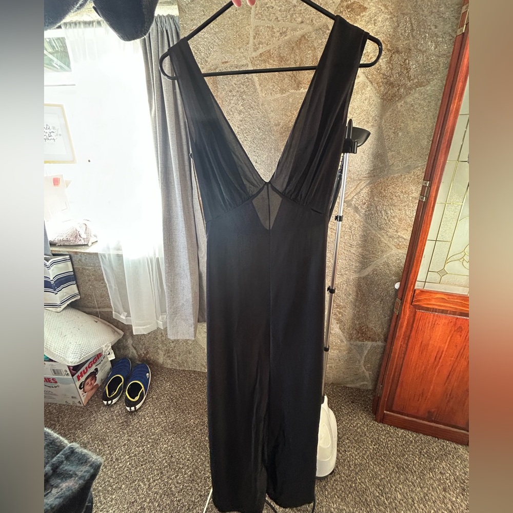 Halston IV Black nylon black dress